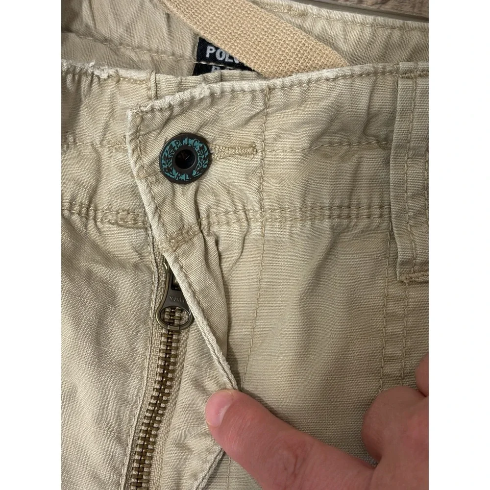 Vintage Y2K Polo Ralph Lauren Cargo Auth Military Surplus Pants 34x30 Baggy Tan